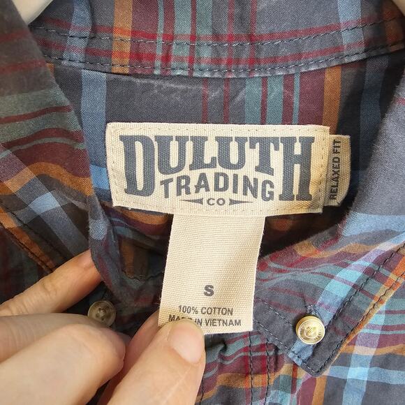 Duluth Trading Co Shirt Button Down Shirt Men S Gray Plaid Shirt Casual Shirt - Picture 6 of 7